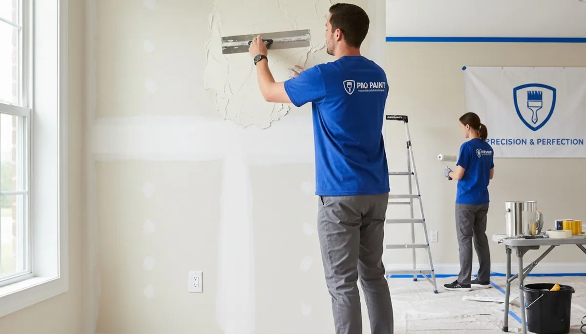 Drywall repair for Plymouth, MA home by Plymouth Paint Pros, fixing cracks and water damage