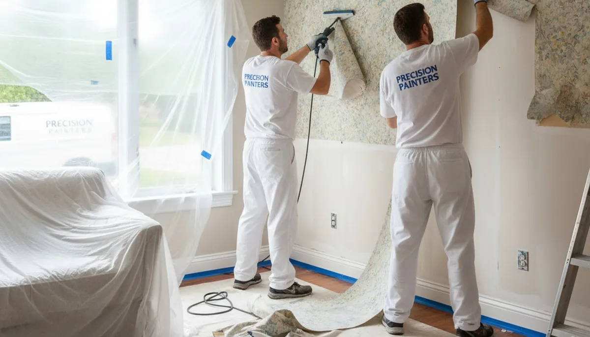 Plymouth, MA wallpaper removal for coastal homes and older plaster walls by Plymouth Paint Pros